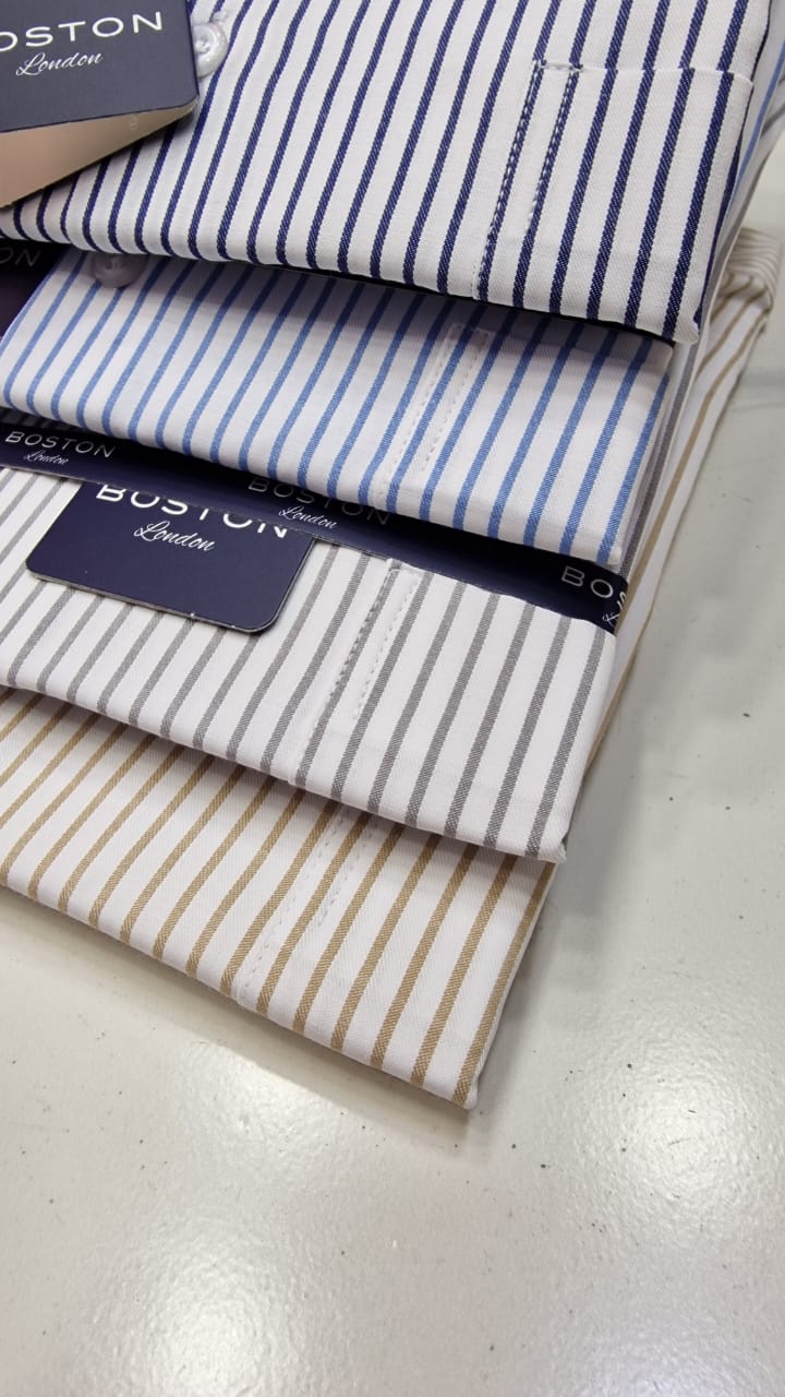 Chemise Boston a rayure demi manche