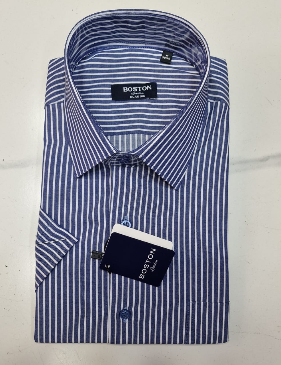 Chemise Boston a rayure demi manche