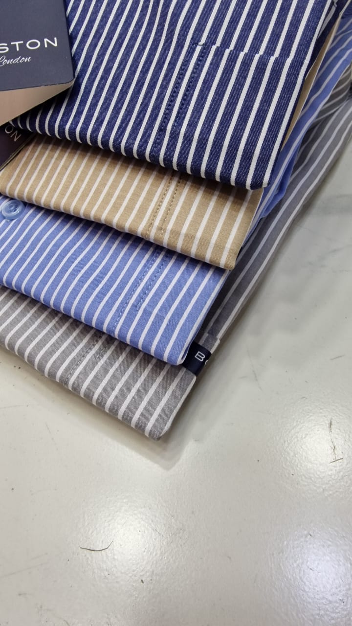 Chemise Boston a rayure demi manche
