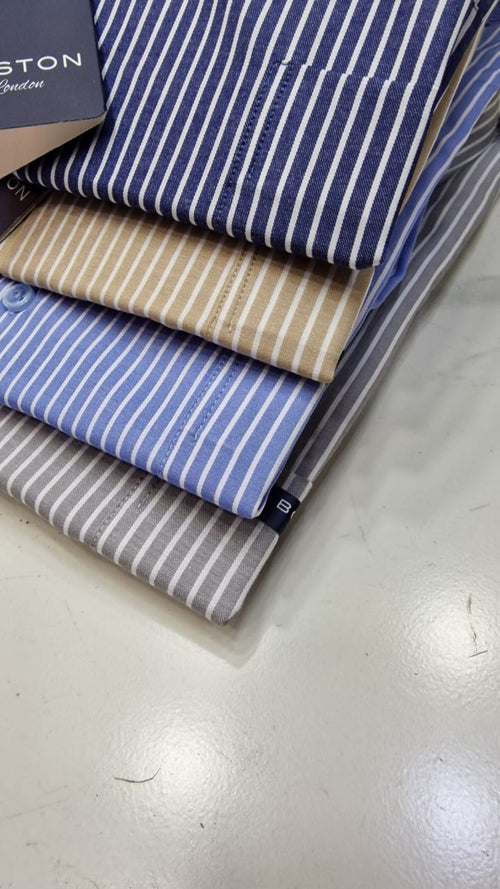 Chemise Boston a rayure demi manche
