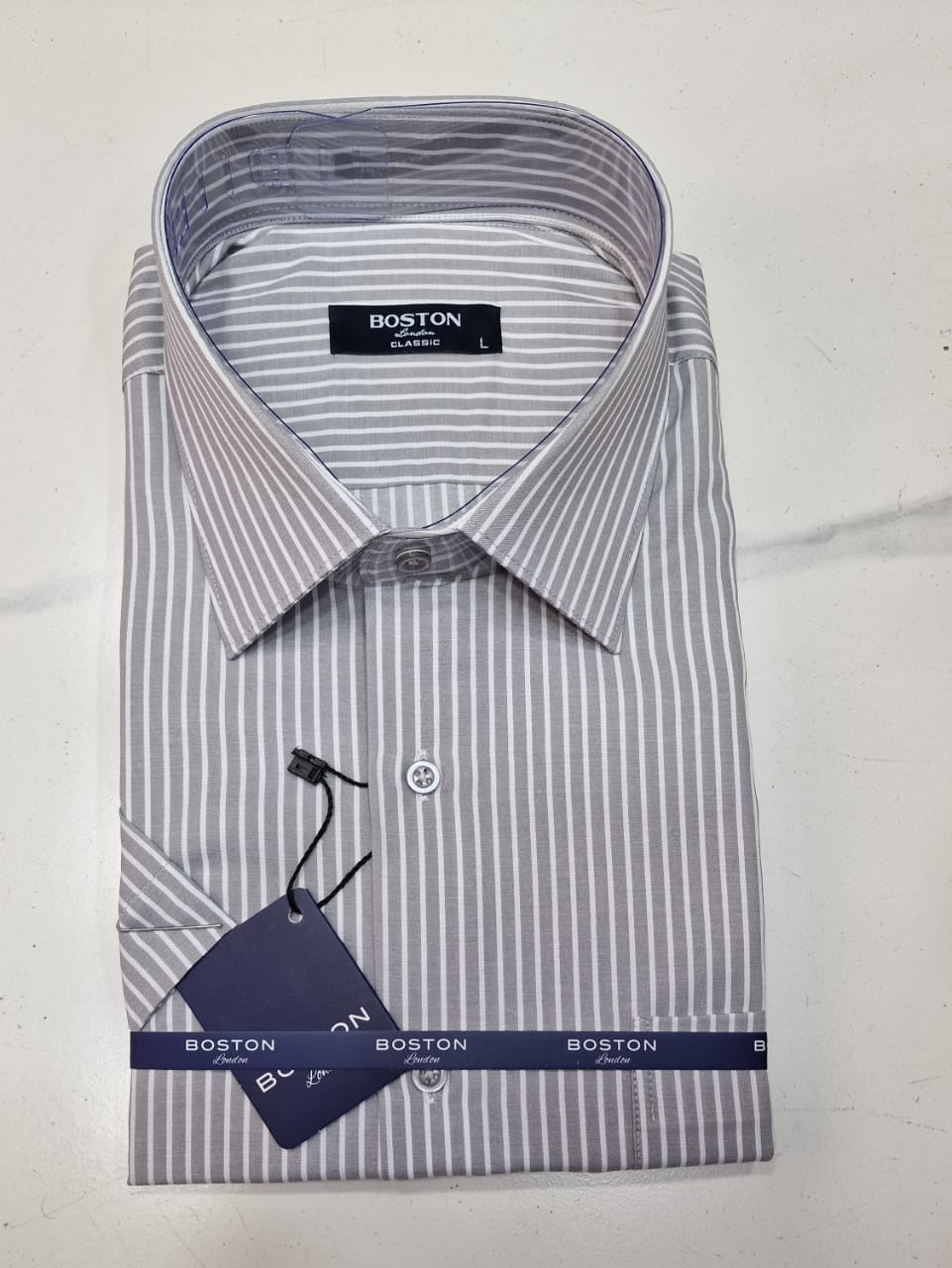 Chemise Boston a rayure demi manche
